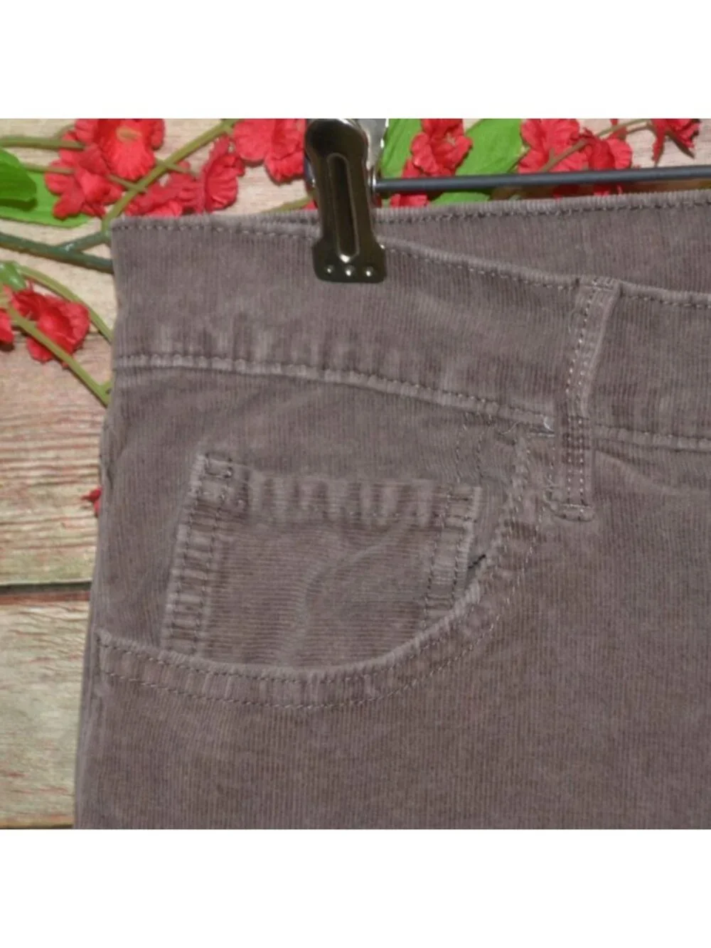 Old Navy Corduroy Pants Womens 16 Brown Bootcut Stretch Y2K 5 Pocket Fall